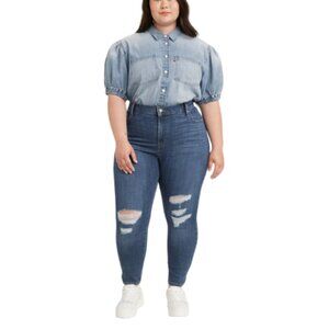 Levi's Womens 24W 721 High Rise Skinny Distressed Jeans